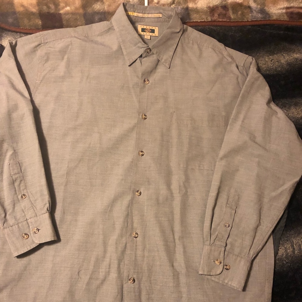 Large, light grey button down.